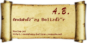 Andaházy Belizár névjegykártya